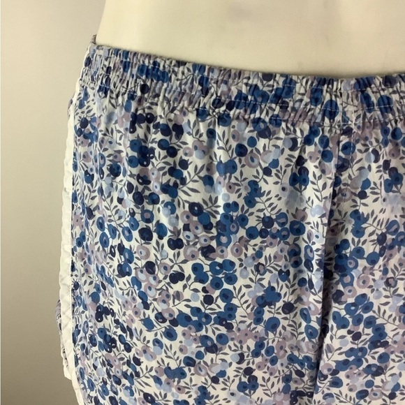 Ann Mashburn Sz XS Poplin Track Shorts Floral Print Blue 100% Cotton Pullon - Picture 4 of 5